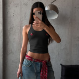 Love Printed U Neck Tank Top DLSF-K24B65329