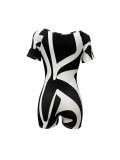 Patchwork Contrast Color Romper LSD-2436