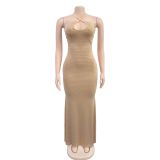 Hot Drill Sexy Sling Backless Maxi Dress BY-7208