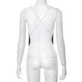 Sequin Chain Sling Backless Tops GDSF-D25TP113