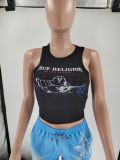 Letter Print Sleeveless Tank Tops GMJL-XX706
