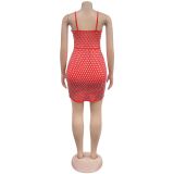 Sexy Hot Drill Hollow Out Sing Mini Dress BY-7209