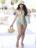 Colorful Print Beach One Piece Swimsuit GMJL-XX026
