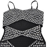 Sexy Hot Drill Hollow Out Sing Mini Dress BY-7209