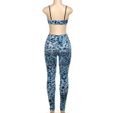 Pre Order: About 7 work days shipping Leopard Print Sling Two Piece Pants Set YUEM-300323
