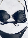 Solid Color Backless Bikinis Two Piece Swimsuit CASF-6707