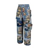Jacquard Vintage Print Multi-Pocket Pants ZSD-0740