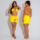 Solid Color Tie Up Swimsuit Three Piece Skirt Set CYA-901740
