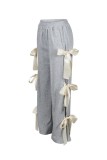 Fashion Tie Bow Solid Color Pants OD-8743