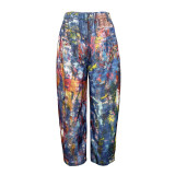 Fashion Print Loose Wide Leg Jeans ZSD-0709