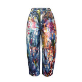 Fashion Print Loose Wide Leg Jeans ZSD-0709