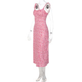 Print Sling Midi Dress GLAG-D248333G