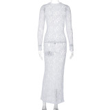 Hollow Out Lace See Through Maxi Dress GLAG-D3914228G