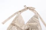 Backless Tie Up Halterneck Tops DLSF-K25L67984