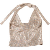 Backless Tie Up Halterneck Tops DLSF-K25L67984