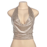 Backless Tie Up Halterneck Tops DLSF-K25L67984