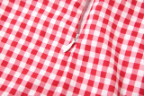 Sexy Halterneck Plaid Print Mini Dress GYME-K25D69119