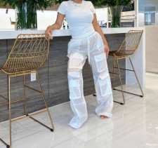 Sexy See Through Loose Solid Pants LSD-2443