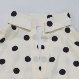 Plus Size Polka Dot Printed Puffy Skirt  Two Piece Set NY-11031