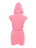 Solid Color Hooded Sleeveless Sport Suit GLF-10129