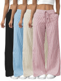 Solid Color Stripe Loose Wide Leg Pants GCNF-5798