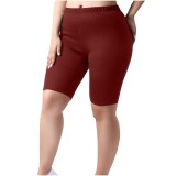 Plus Size Solid Color Fifth Pants GYZY-6663