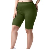 Plus Size Solid Color Fifth Pants GYZY-6663
