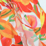 Sexy Print Tie Up Wide Leg Pants 2 Piece Set CYA-901805