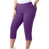 Plus Size Solid Color Seventh Pants GYZY-6662