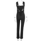 Solid Color Backless Tight Sport Jumpsuit GWSD-P1994367