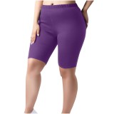Plus Size Solid Color Fifth Pants GYZY-6663