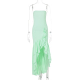 Off Shoulder Irregular Maxi Dress GWSD-D1992886