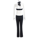 Hollow Out Halterneck Backless Jumpsuit GNZD-41527JBG