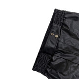 Casual Leather Solid Color Fifth Pants LSD-2400