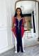 Color Block Patchwork Hooded Two Piece Pants Set TE-4735