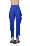 High Waist Print Tassel Solid Color Pants GFMA-034