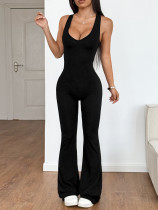 Sport Solid Sleeveless Wide Leg Jumpsuit GZYU-GA129