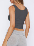 Sleeveless Button Solid Color Tank Tops GZYU-D2412074