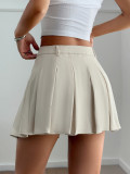 Solid Color Pleated Half Body Skirt GZYU-D2520009