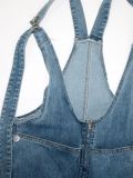 Casual Wide Leg Denim Back Pants Jumpsuit SH-391400
