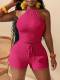 Sleeveless Hollow Out Knits Two Piece Shorts Set SHD-9782