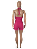 Sleeveless Hollow Out Knits Two Piece Shorts Set SHD-9782