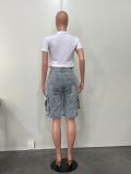 Loose Multi-pockets Straight Denim Shorts OD-8740
