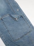 Casual Wide Leg Denim Back Pants Jumpsuit SH-391400