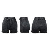 Solid Color Drawstring Casual Shorts SFY-735
