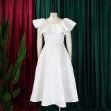 Plus Size Ruffled Big Swing Party Dress  GMLF-3329