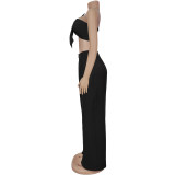 Sexy Bow Wrap Chest Tops Pants Two-piece Set BY-7375