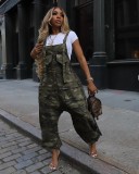 Camouflage Print Casual Back Pants Jumpsuit LX-3581