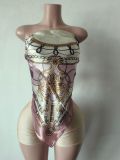 Pre Order: About 7 work days shipping Wrap Chest Print Short Suit YUEM-300340