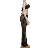Sexy Lace Wrap Chest Two Piece Skirts Set XEF-K25S70537